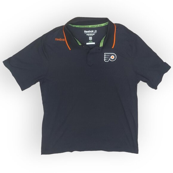 Reebok Other - Reebok Philadelphia Philly Flyers Polo Shirt Men's NHL Hockey Center Ice Size L
